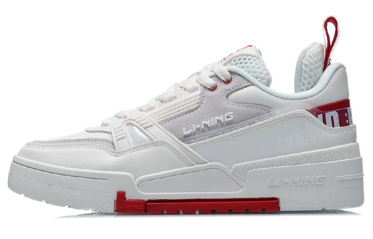 Li-Ning LiNing 001 Btc Anti-Slip Wear-Resistant Low-Top Skateboard Shoes Women's White Red