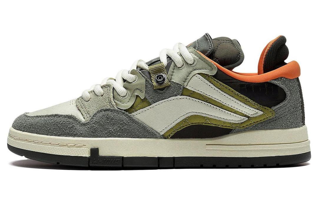 Li-Ning LiNing Wei Wu PRO Pro Wear resistant And Lightweight Low Top Skateboard Shoes Men's Gray Green Special Story Version