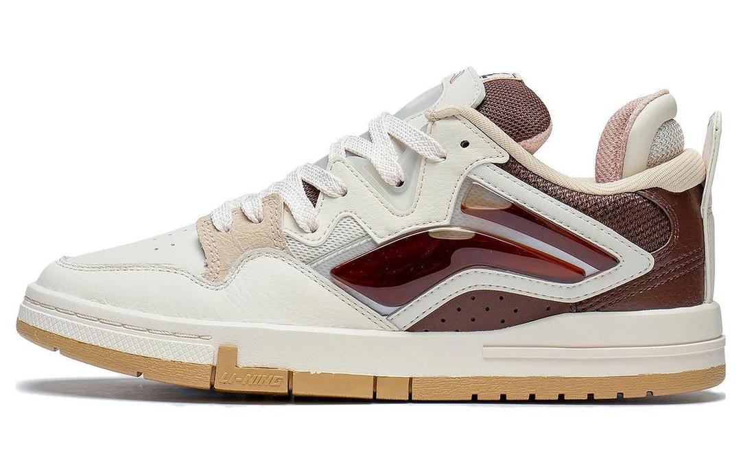 Li-Ning LiNing Wei Wu PRO Anti-Slip Wear-Resistant Low-Top Skateboard Shoes Women's White Gray Umber