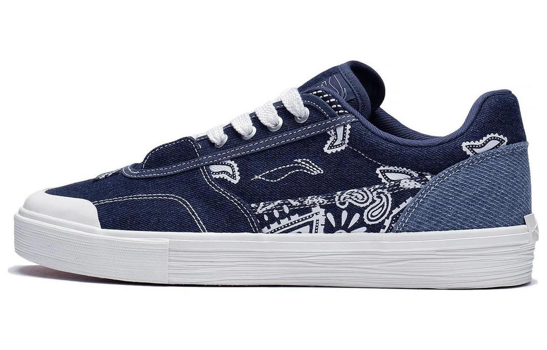 Li-Ning LiNing 50/50 Anti-Slip Wear-Resistant Low-Top Skateboard Shoes Men's Blue White