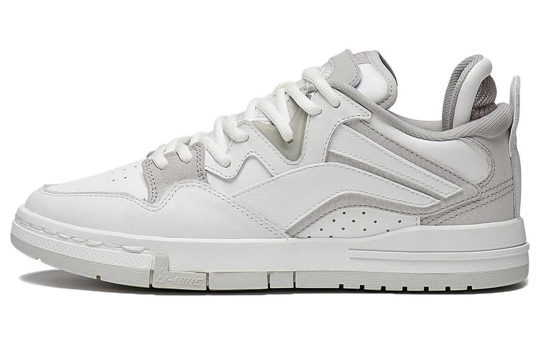 Li-Ning LiNing Wei Wu PRO Pro Anti Slip Wear Resistant Low Top Skateboard Shoes Women's Mist White Silver Fish Gray