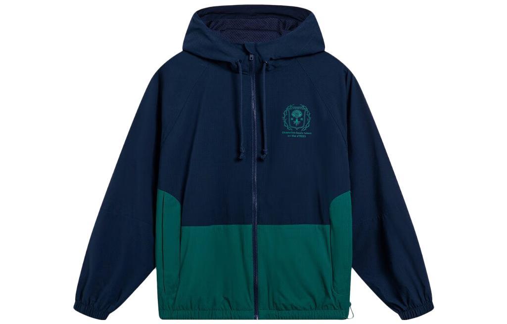 Li-Ning LiNing Badfive Trench Coat Men's Dark Marine Blue With Fresh Green