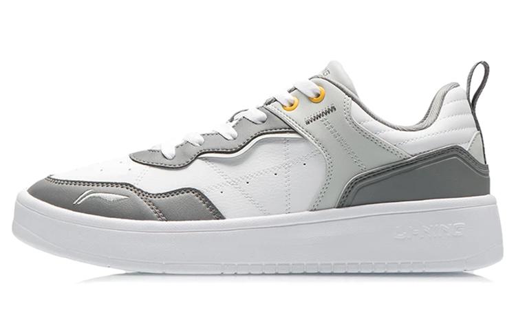 Li-Ning LiNing The Beginning Of The Line Walking The Path Durable Breathable Low Top Skateboard Shoes White Gray
