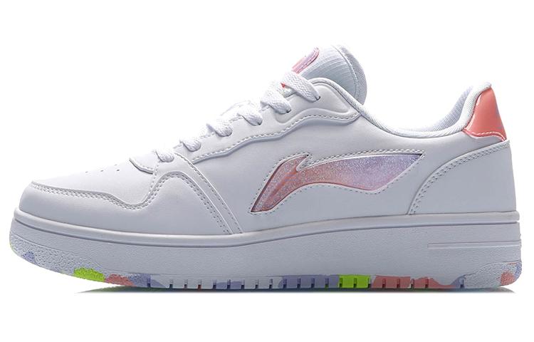 Li-Ning LiNing Slip-Resistant Lightweight Balance Wear-Resistant Low-Top Skateboard Shoes Women's White Purple