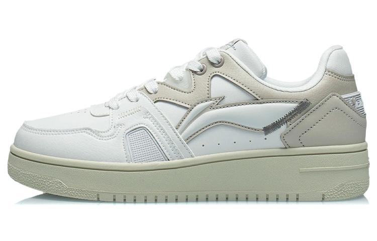 Li-Ning LiNing Anti-Slip Wear-Resistant Low-Top Skateboard Shoes Women's Champagne White