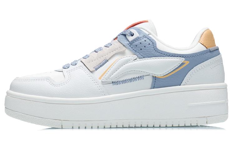 Li-Ning LiNing Tianji Anti-Slip Wear-Resistant Lightweight Breathable Low-Top Skateboard Shoes Women's White Blue