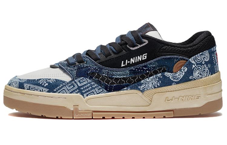 Li-Ning LiNing 001 BTC BTC Daily Gold Rush Anti Slip And Wear Resistant Lightweight Low Top Skateboard Shoes Blue