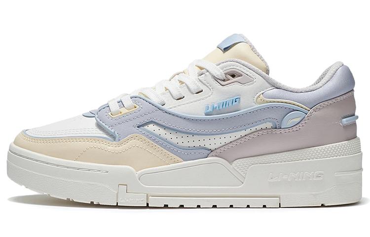 Li-Ning LiNing 001 BTC Btc Anti-Slip Wear-Resistant Low-Top Skateboard Shoes Women's White Purple