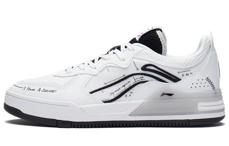 Li-Ning LiNing Wave V1 Anti-Slip And Wear-Resistant Lightweight Low-Top Skateboard Shoes Men's White Black