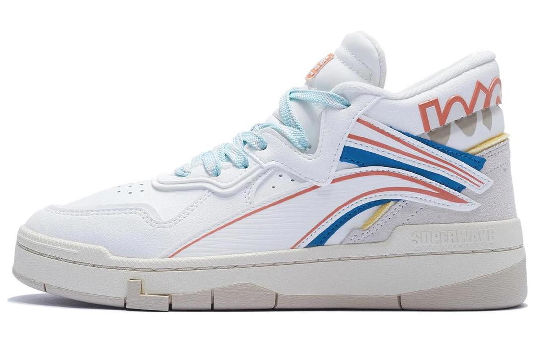 Li-Ning LiNing Wave Mid Prm Slip-Resistant Cushioning Wear-Resistant Mid-Top Casual Skateboard Shoes Women's Ecru