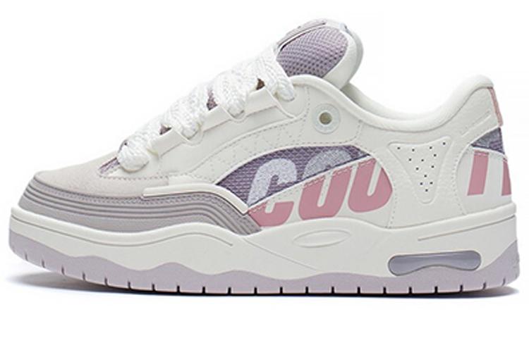 Li-Ning LiNing CF Tracing Cushioning Anti Slip And Wear Resistant Low Top Casual Shoes Women's White Purple