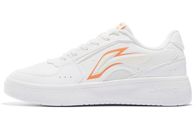 Li-Ning LiNing Xinghe Galaxy Durable Breathable Low-Top Skateboard Shoes Women's White Orange