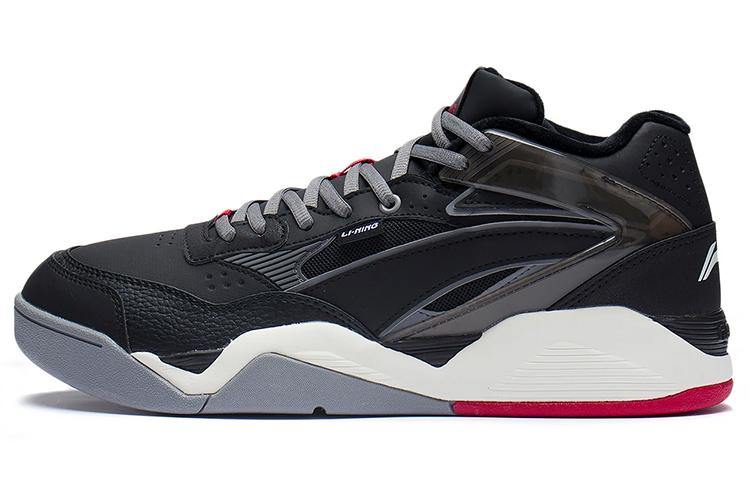 Li-Ning LiNing Ln Bbs Anti-Slip And Wear-Resistant Lightweight Mid-Top Sports Casual Shoes Men's Black Gray