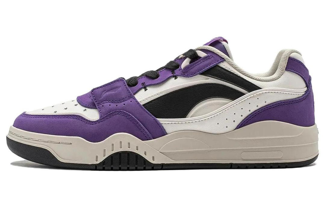 Li-Ning LiNing Yuebai Cushioning Breathable Low Top Skateboard Shoes Unisex White Purple