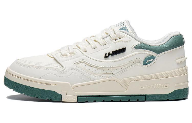 Li-Ning LiNing 001 BTC BTC Anti-Slip Wear-Resistant Low-Top Skateboard Shoes Beige Green