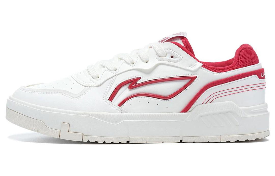 Li-Ning LiNing Qingchao Anti-Slip Wear-Resistant Low-Top Skateboard Shoes White Red
