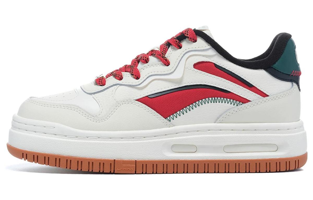 Li-Ning LiNing Future C1 Anti-Slip Wear-Resistant Low-Top Skateboard Shoes Women's White Red Green