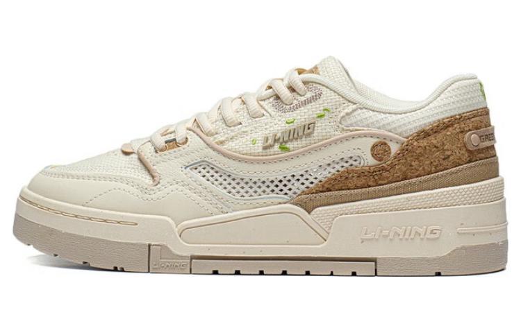 Li-Ning LiNing 001 BTC Btc Prm Anti-Slip Wear-Resistant Low-Top Skateboard Shoes Women's Matte Ecru