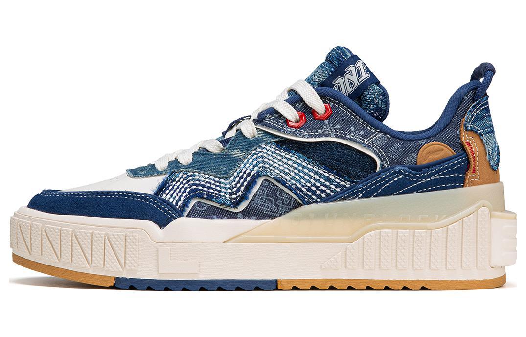 Li-Ning LiNing 001 UNBLOCK UNBLOCK Monomer Wear Resistant Slip Resistant Low Top Skateboard Shoes Blue White