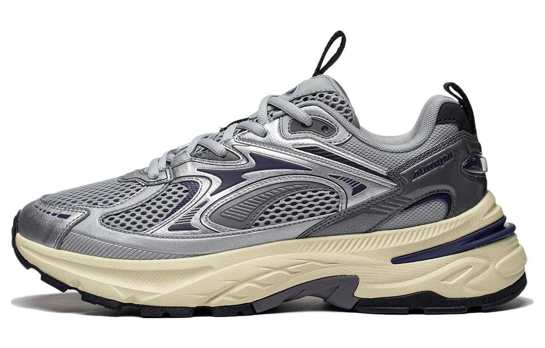 Li-Ning LiNing Aurora 2K Wear Resistant Low Top Casual Shoes Men's Gray Beige