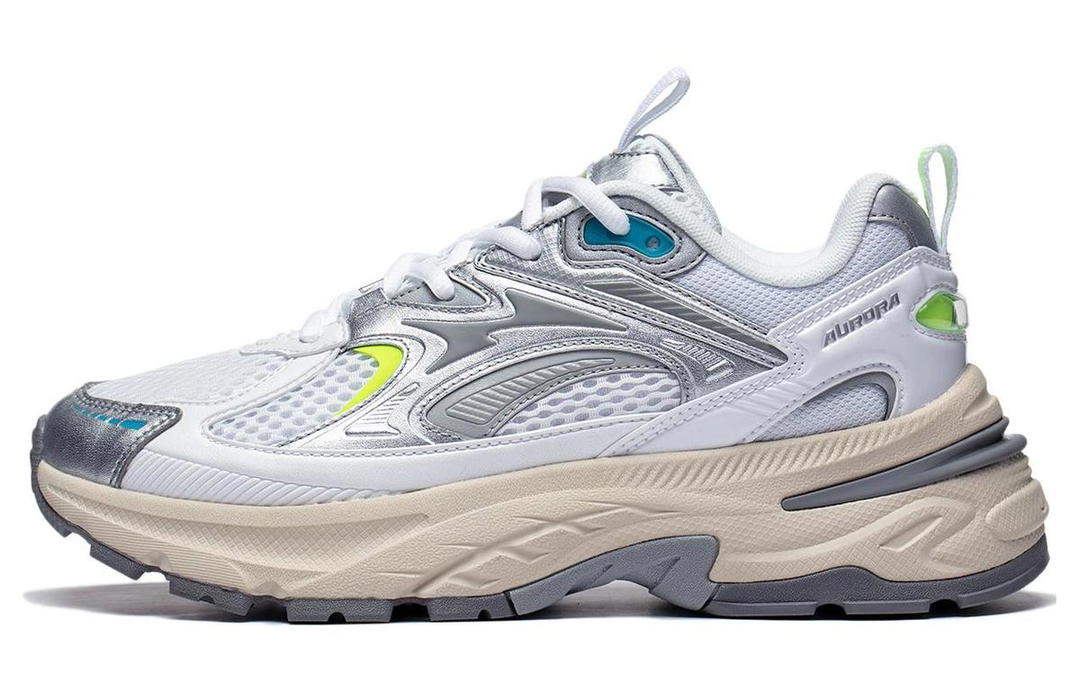 Li-Ning LiNing Aurora 2K Wear Resistant Low Top Casual Shoes Women's Silver White