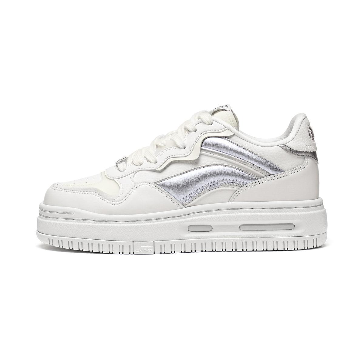 Li-Ning LiNing Future C1 Slip Resistant Cushioning Low Top Skateboard Shoes Women's White Silver