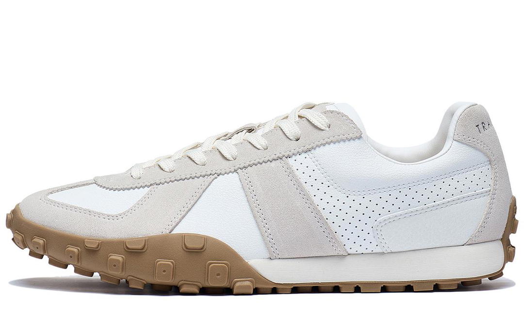 Li-Ning LiNing Yunchuan VTNG Anti-Slip Wear-Resistant Low-Top German Army Trainers Men's White Gray