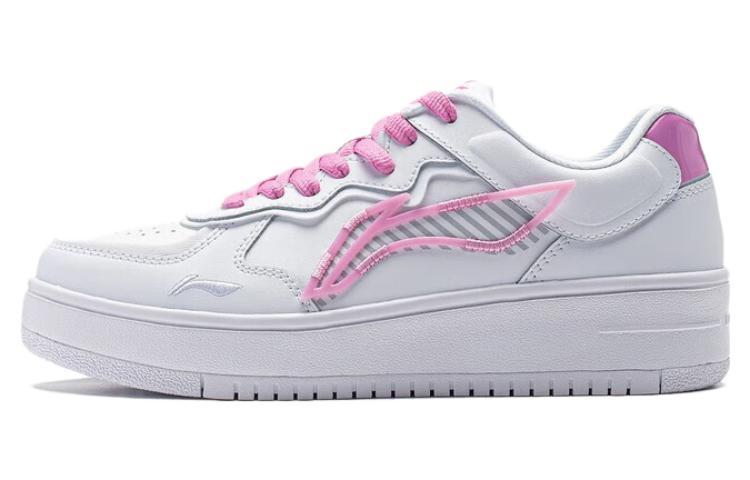 Li-Ning LiNing Rise The Phoenix Slip-Resistant Low-Top Skateboard Shoes Women's White Pink