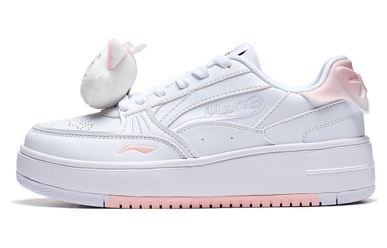 Li-Ning DISHINI x LiNing Thicker Bottom Increases Durable Breathable Low Top Skateboard Shoes Women's White