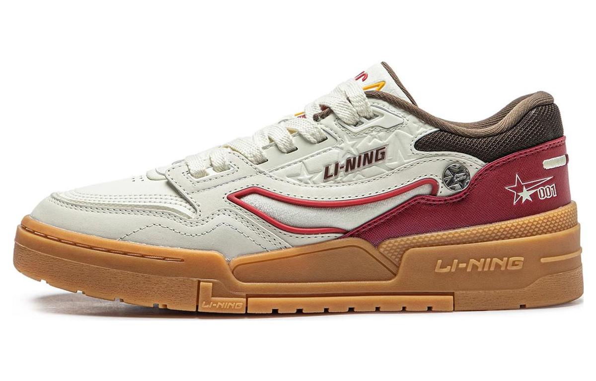 Li-Ning LiNing 001 BTC BTC PREMIUM Cushioning Anti Slip And Wear Resistant Low Top Casual Shoes Men's White Red