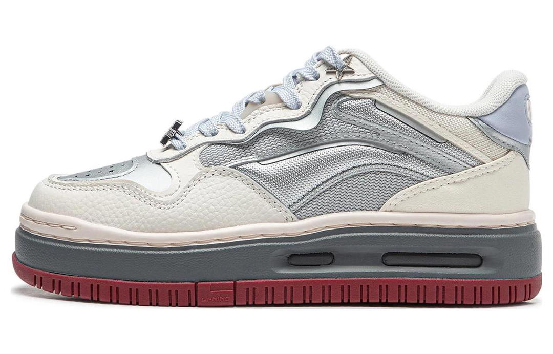 Li-Ning LiNing Future C1 Abrasion Resistant Low Top Skateboard Shoes Women's White Silver