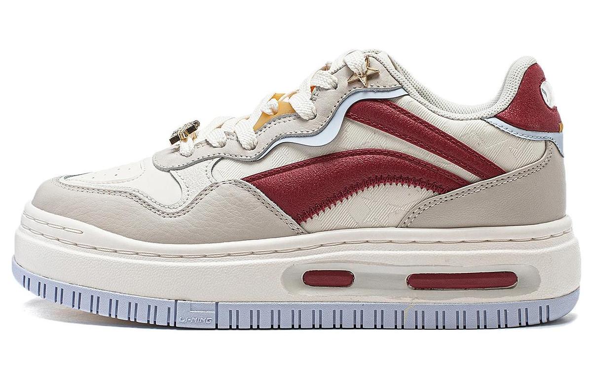 Li-Ning LiNing Future C1 Anti Slip Wear Resistant Low Top Skateboard Shoes Women's White Gray Red