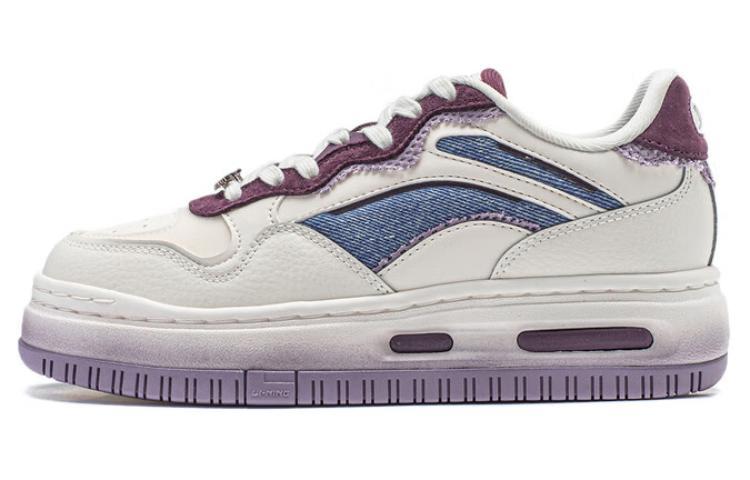 Li-Ning LiNing Future C1 Slip Resistant Cushioning Wear Resistant Support Low Top Skateboard Shoes Women's White Purple