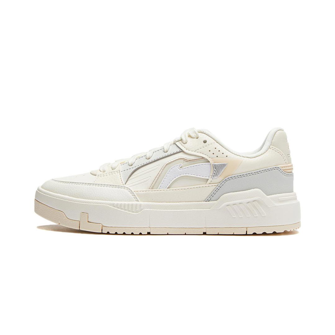Li-Ning LiNing Common 80s Anti-Slip Wear-Resistant Low-Top Skateboard Shoes Women's White Gray