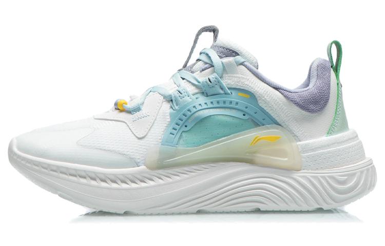 Li-Ning LiNing Spark Cushioned Anti-Slip Wear-Resistant Breathable Lightweight Low-Top Casual Shoes Women's White Blue Purple