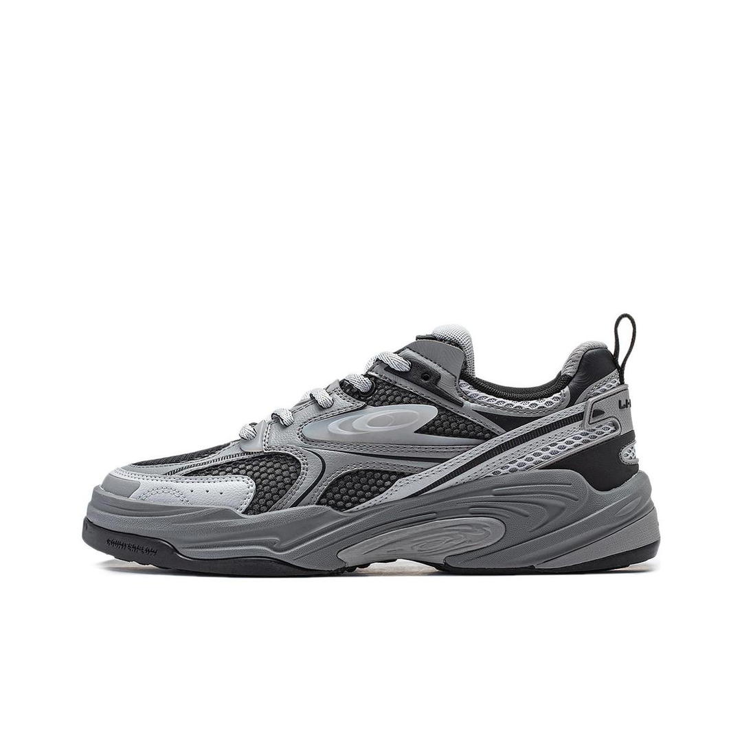 Li-Ning LiNing Cushioning Wear Resistant Low Top Casual Shoes Men's Black Gray