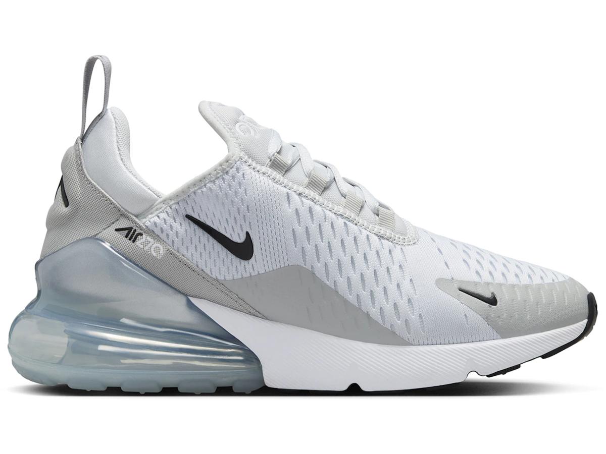 Nike Nike Air Max 270 Pure Platinum Light Smoke Grey Metallic Silver Black (Women's)