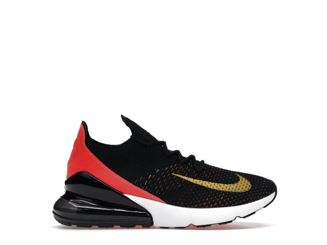 Nike Nike Air Max 270 Flyknit Black Bright Crimson Yellow Strike (Women's)
