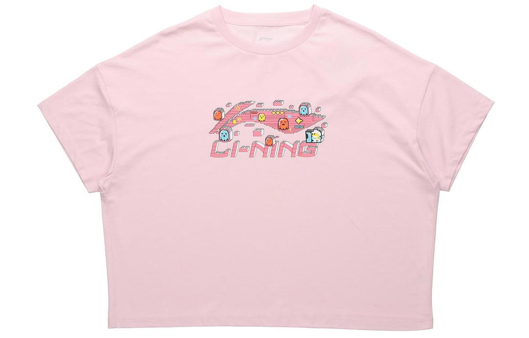Li-Ning LiNing Sports Fashion Collection Drop Shoulder Sleeve T-Shirt Women's Pink