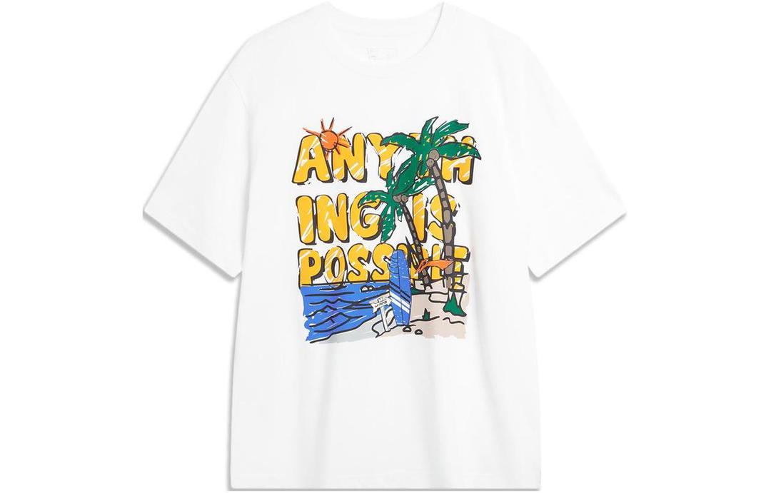 Li-Ning LiNing Sports Fashion Collection T Shirt Men's Standard White