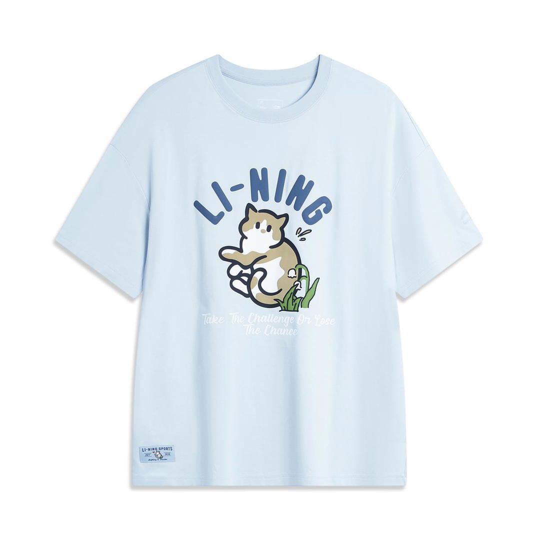 Li-Ning LiNing Drop Shoulder Sleeve T Shirt Women's Cloudy Blue