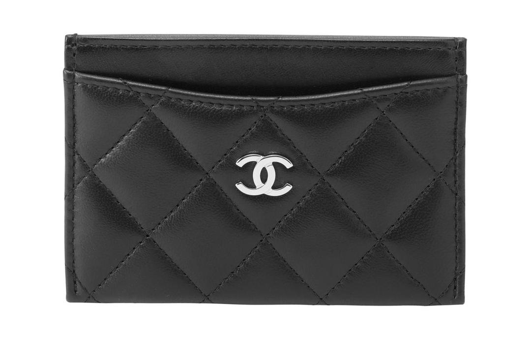 Chanel Chanel Sheepskin Coin Purses Card Holders Regular Women's Black