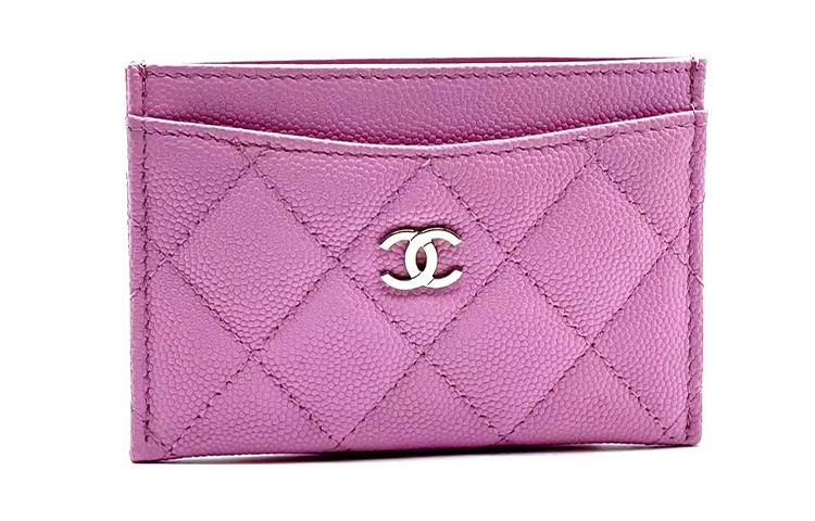 Chanel Chanel 23P SS Cow Leather Coin Purses Card Holders Women's Pink