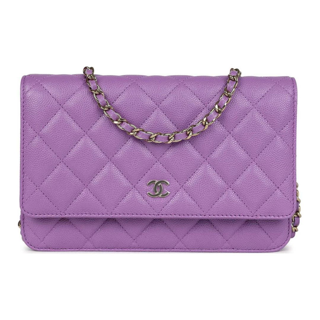 Chanel Chanel WOC Shiny Calfskin Prosperity Bag Zipper Bag Shoulder Bag Crossbody Bag Regular Women's Purple