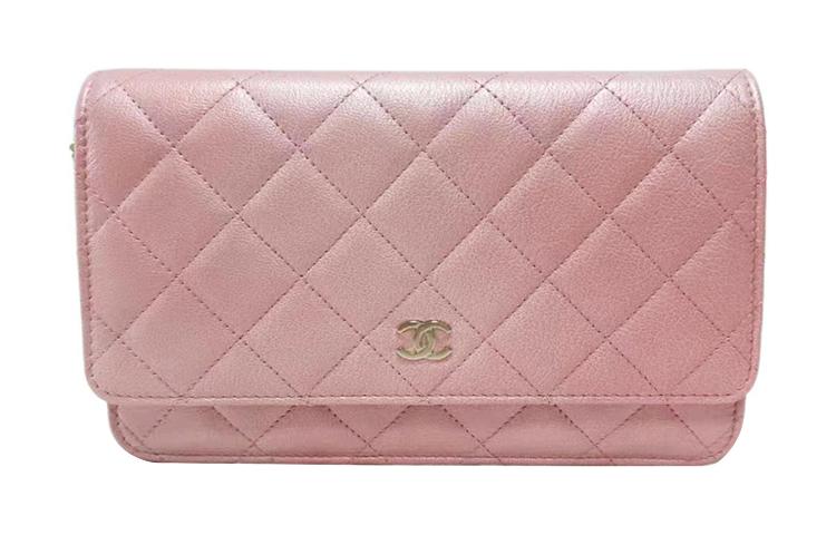 Chanel Chanel WOC Goatskin Shoulder Bag Crossbody Bag Wallet Women's Pink