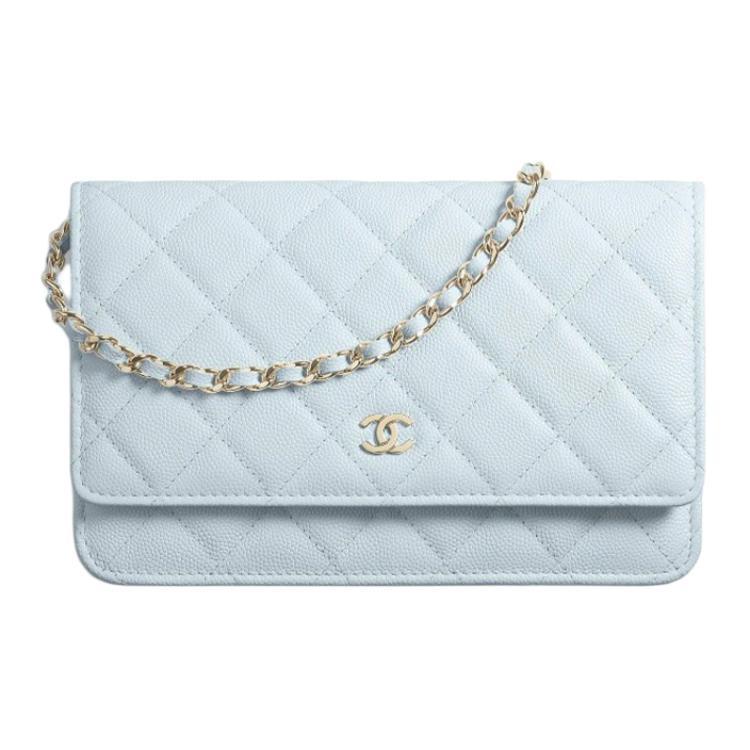 Chanel Chanel WOC Calfskin Wealth Bag Shoulder Bag Crossbody Bag Women's Babyblue Sky Blue
