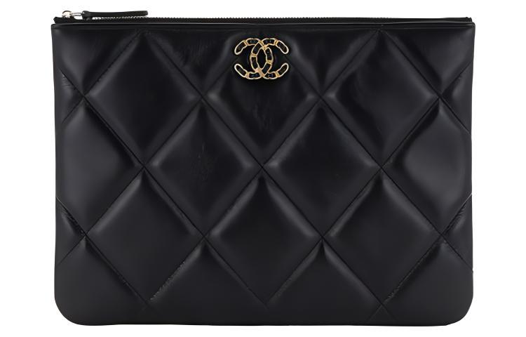 Chanel Chanel Lambskin Clutch Women's Black