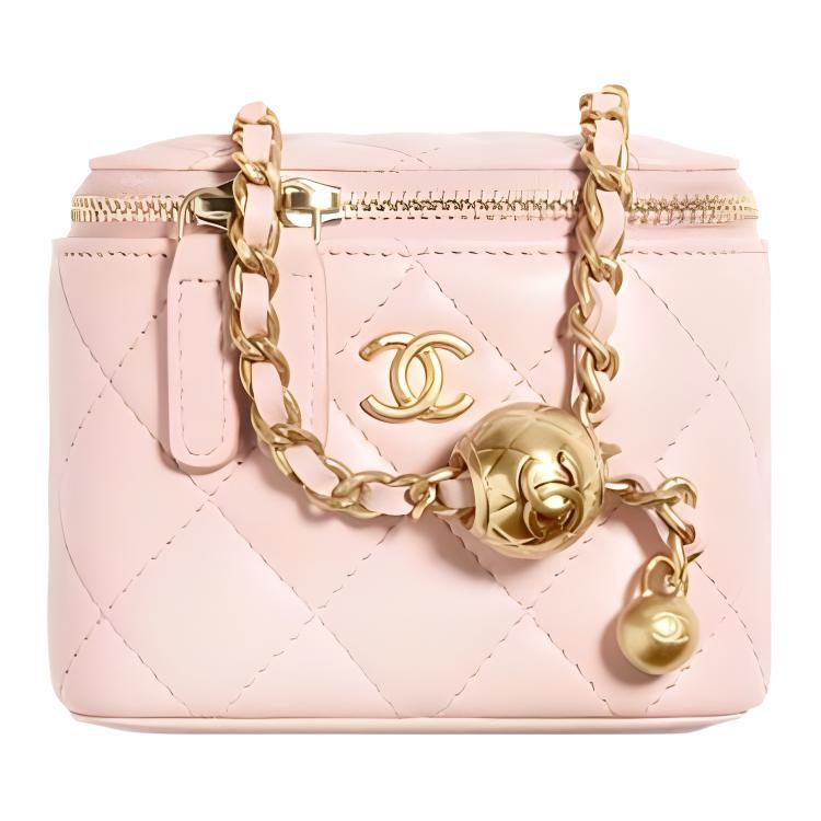 Chanel Chanel Sheepskin Box Bag, Makeup Bag, Shoulder Bag, Clutch, Crossbody Bag Women's Light Pink