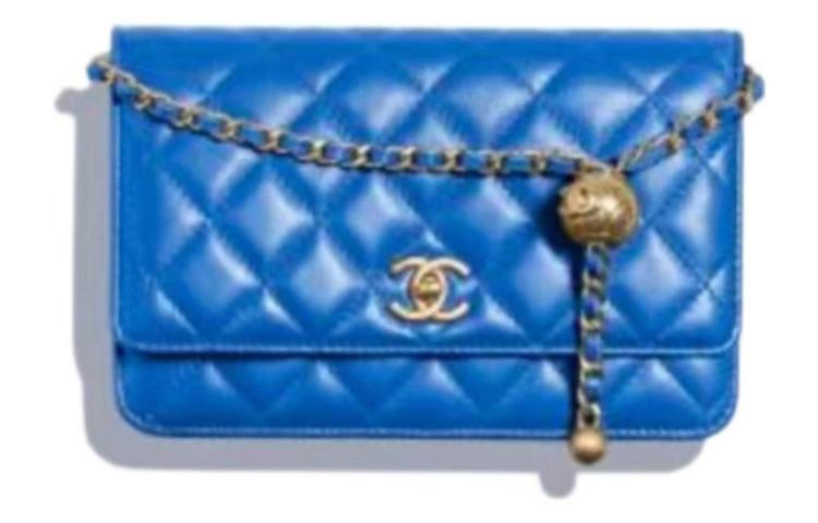 Chanel Chanel Lambskin Shoulder Bag Crossbody Bag Women's Blue