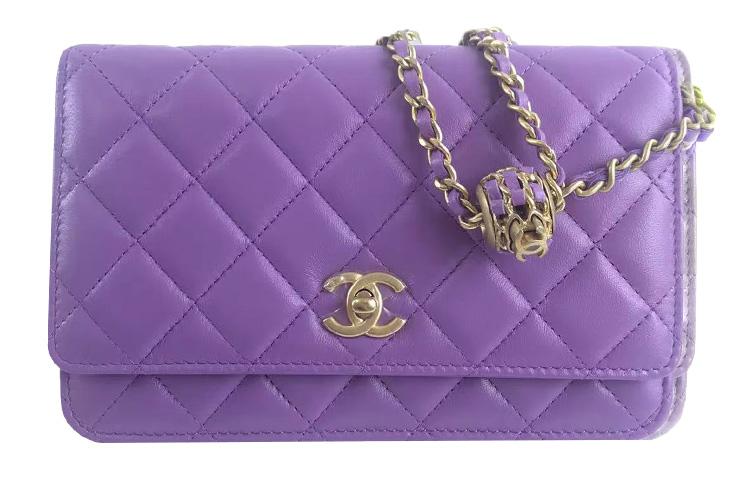 Chanel Chanel 22SS Lambskin Wealth Bag Shoulder Bag Crossbody Bag Women's Purple